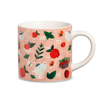 neavita happy fruits mug tazza in ceramica new bone china rosa 400ml