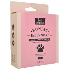 bio essenze konjac spugna bianca + sapone in gel alla rosa