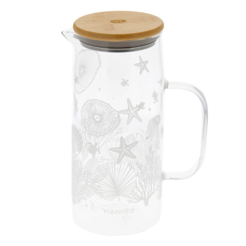neavita - twice sea caraffa in vetro con tappo in legno 1lt