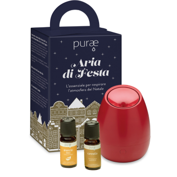 purae kit aria di festa diffusore a ultrasuoni bloom holly + 2 oli essenziali 5ml