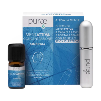purae sinergia con oli essenziali - mentattiva concentrazione 5ml + stick olfattivo