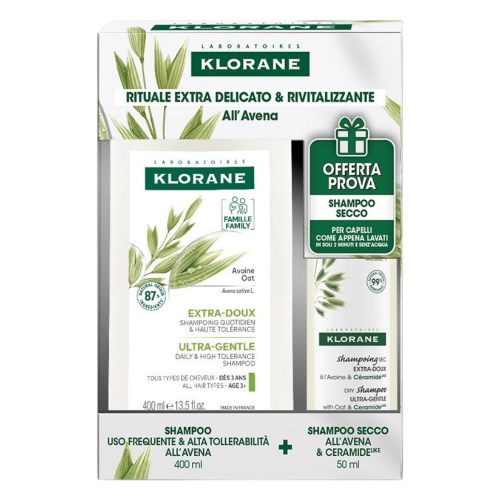 Klorane Kit Capelli all’Avena | Shampoo Delicato 400 ml + Balsamo 50 ml