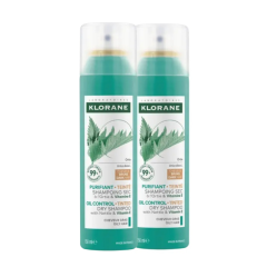 klorane shampoo secco colorato all'ortica seboriduttore per capelli grassi e scuri pacco doppio 2 x 150ml
