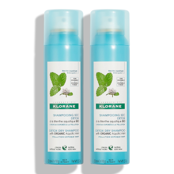 klorane shampoo secco menta acquatica anti-inquinamento confezione doppia 2 x 150ml