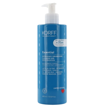 korff essential latte all in one - detergente struccante tonico viso 400ml