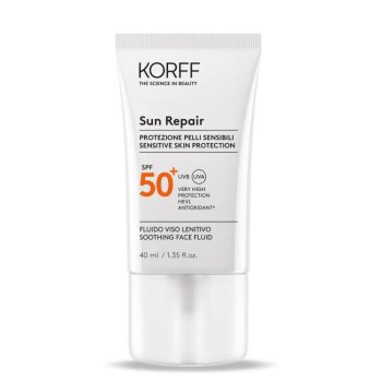 korff sun repair 365 protection spf 50+ fluido solare viso lenitivo pelli sensibili protezione molto alta 40ml