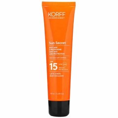 korff sun secret latte corpo anti-age spf 15 protezione solare media 100ml