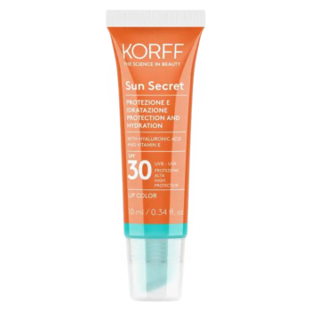 korff sun secret lip color 01 protezione e idratazione solare spf30 transparent turquoise 10ml