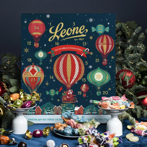 Leone Calendario Avvento Natale in Mongolfiera - Colorate pastiglie, deliziose caramelle, morbidiss