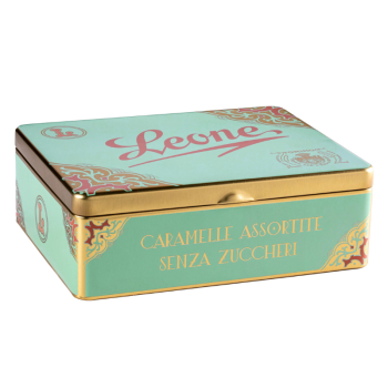 leone cofanetto regalo - bauletto vintage caramelle senza zuccheri 300g