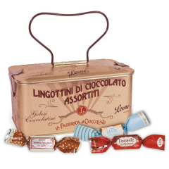 leone cofanetto regalo in lattina - scrigno lingottini cioccolato assortiti 150g