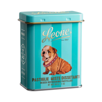 leone pastiglie miste dissetanti teneri cuccioli in lattina bulldog 30g