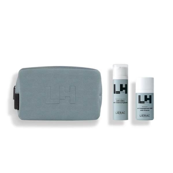 Lierac Home Cofanetto Idea Regalo Trousse - Fluido Antietà Globale 50ml + Deodorante 50ml + Pochet