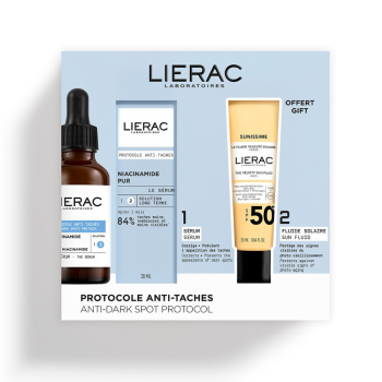 lierac protocollo anti-macchie | siero illuminante + fluido solare spf50+ omaggio | 30 ml + 25 ml