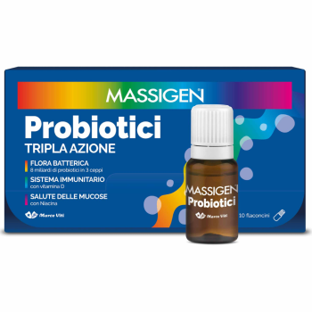 massigen probiotici tripla azione 10 flaconcini da 8ml