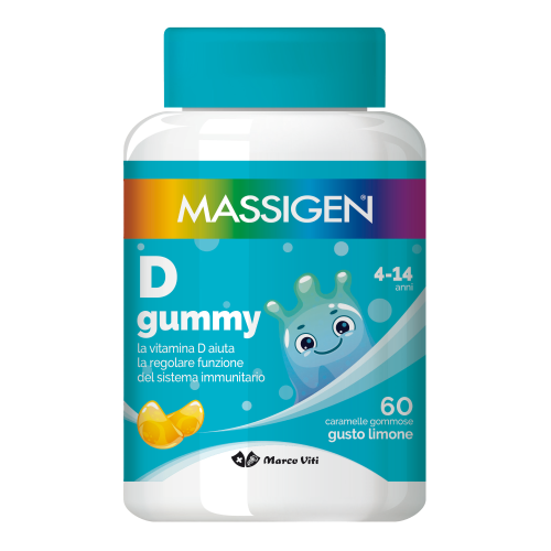 Massigen Vitamina D Gummy 4-14 Anni 60 Caramelle Gommose