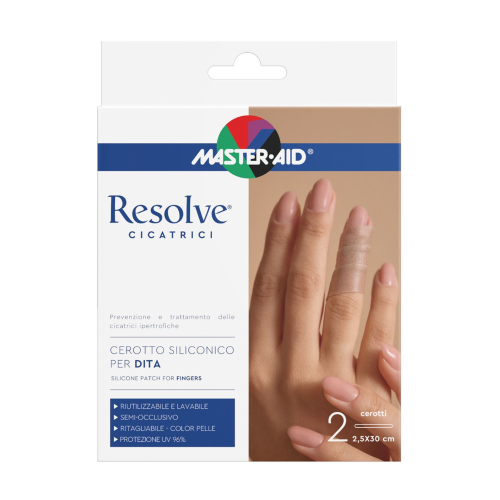 Master-Aid Resolve Cicatrici Cerotto Siliconico Per Dita 2,5 X 30cm 2 Pezzi