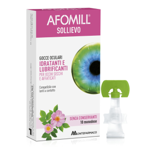 Afomill Sollievo Gocce Oculari Lubrificanti Lenitive Rinfrescanti E Protettive 10 Contenitori Monodose 