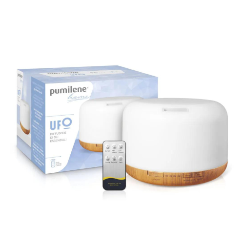 Pumilene Home Ufo - Diffusore Ultrasuoni Oli Essenziali e Lampada Multicolore