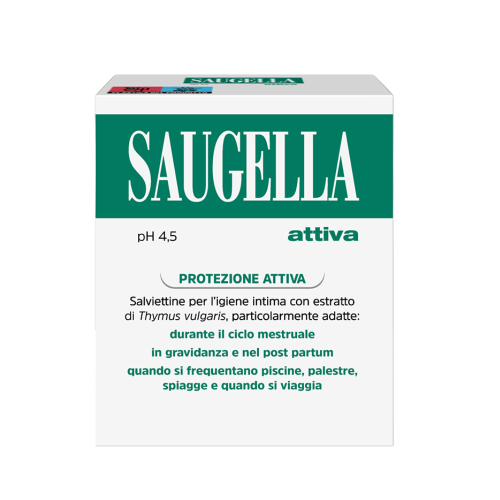 Saugella Attiva Ph 4.5 Salviette Intime Detergenti 10 Pezzi