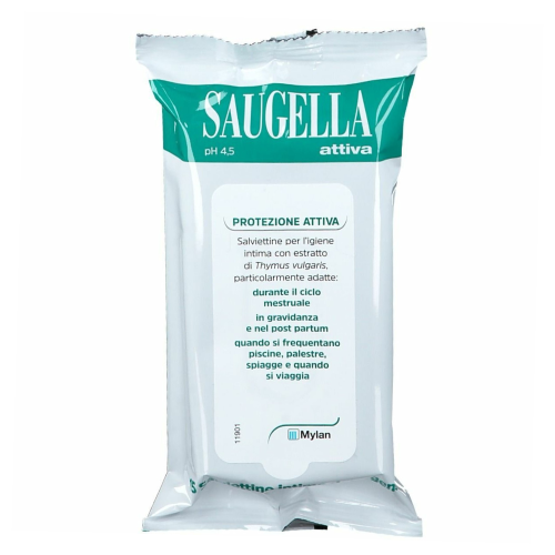 Saugella Attiva Ph 4.5 Salviette Intime Detergenti 15 Pezzi