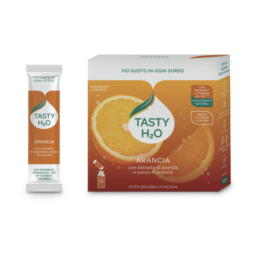 Tasty H2o Arancia – Integratore Idrosolubile Con Magnesio E Vitamine B6-B12 12 Stick
