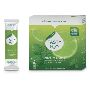 tasty h2o menta e lime – integratore idrosolubile con magnesio e vitamine b6-b12 12 stick