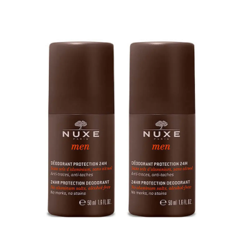nuxe men deodorante uomo protezione 24h roll-on duo 2 x 50ml confezione doppia