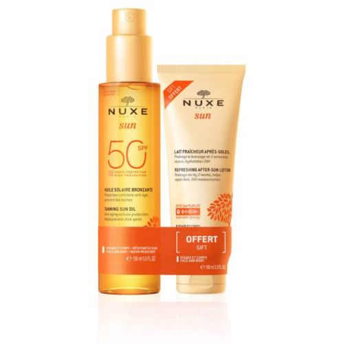 Nuxe Sun Duo Olio Solare Viso E Corpo Spf 50 150ml + Latte Doposole 100ml Omaggio