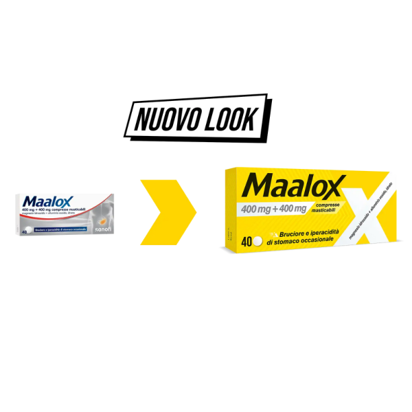 Maalox 400mg + 400mg 40 Compresse Masticabili