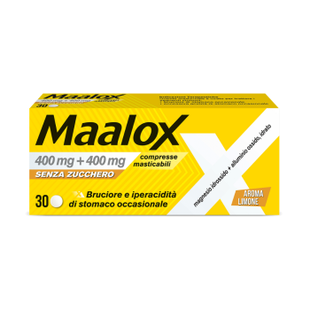 maalox senza zucchero 400 mg + 400 mg 30 compresse masticabili 