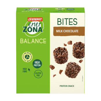 enervit enerzona balance snack bites minirock 40-30-30 soia e cioccolato al latte 5 minipack da 24g