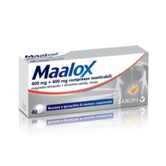 maalox 400mg + 400mg 40 compresse masticabili - programmi sanit.integrati srl