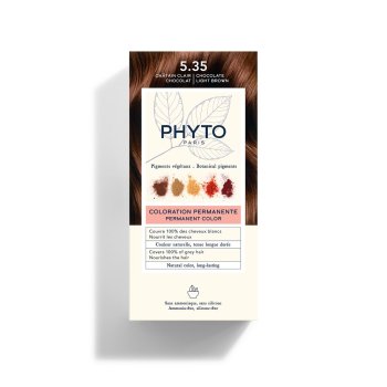 phyto phytocolor kit colorazione permanente capelli n.5,35 castano chiaro cioccolato