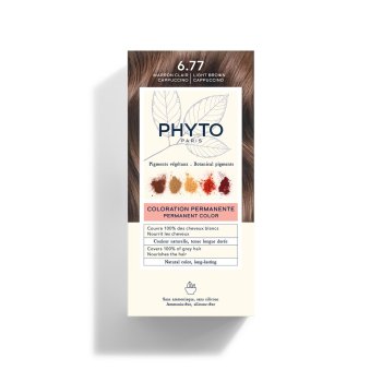phyto phytocolor kit colorazione permanente capelli n.6,77 marrone chiaro cappuccino