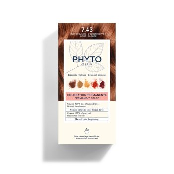 phyto phytocolor kit colorazione permanente capelli n.7,43 biondo ramato