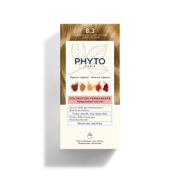 phyto phytocolor kit colorazione permanente capelli n.8,3 biondo chiaro dorato