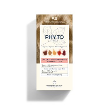 phyto phytocolor kit colorazione permanente capelli n.9,8 biondo chiarissimo cenere