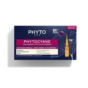 phytocyane kit donna - trattamento anti-caduta temporanea donna siero 12 fiale + shampoo 100ml
