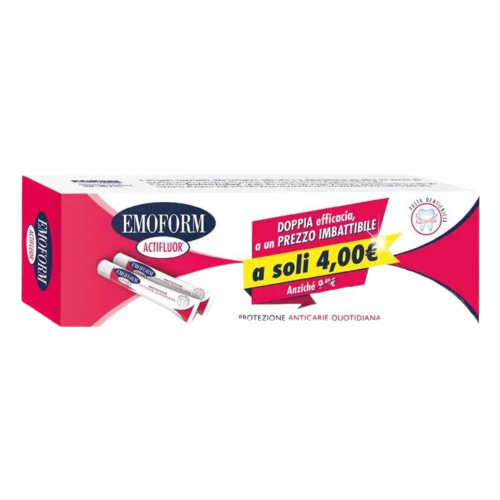 Emoform Actifluor Dentifricio Protezione Anticarie Promo 2 x 75ml