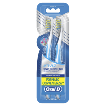 oral-b spazzolino pro expert cross action antiplacca testina 35 medio pacco doppio 2 pezzi