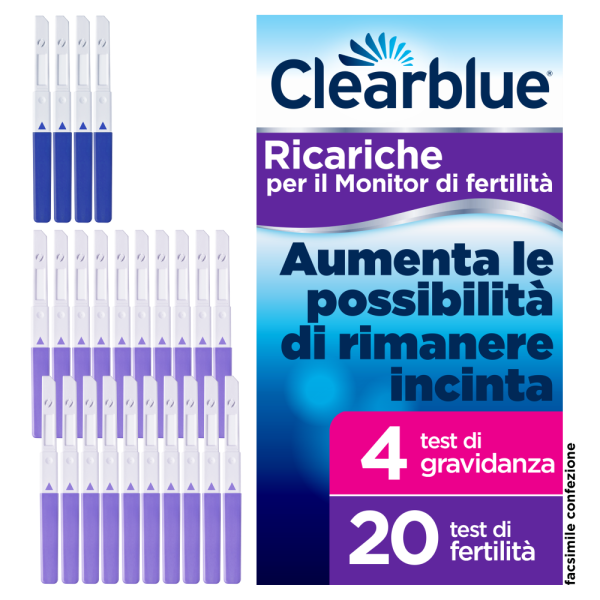 Clearblue Fertility Monitor Stick - 20 Test Fertilità + 4 Test Gravidanza