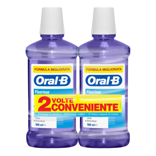Oral-B Collutorio Fluorinse Formula Migliorata Bipacco 2 X 500ml