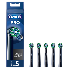 oral-b testine di ricambio power refill crossaction black 5 pezzi