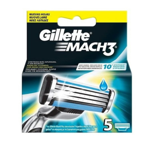 Gillette Mach3 Lame Ricambio Standard 5 Pezzi