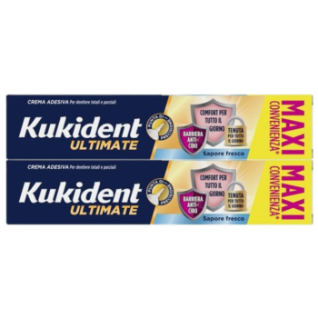 kukident ultimate fresco barriera anticibo formato maxi convenienza bipack 2 x 57g