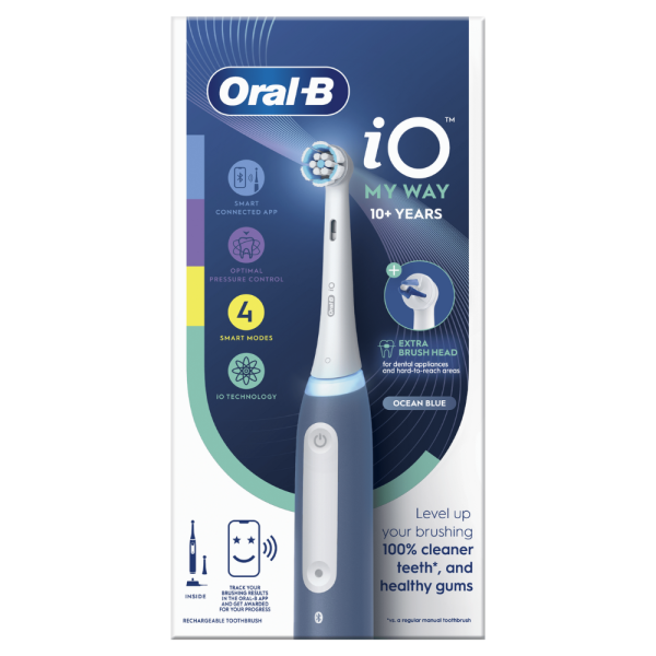 Oral-B iO My Way Blu Spazzolino Elettrico Teens + 2 Testine + Custodia