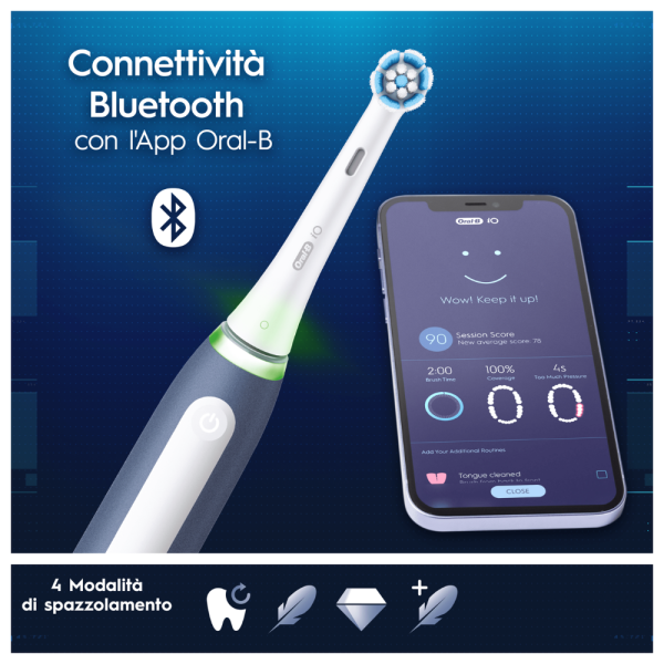 Oral-B iO My Way Blu Spazzolino Elettrico Teens + 2 Testine + Custodia