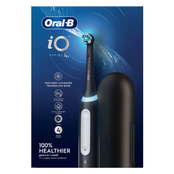 oral-b io serie 4 spazzolino elettrico nero + travel case + porta refill