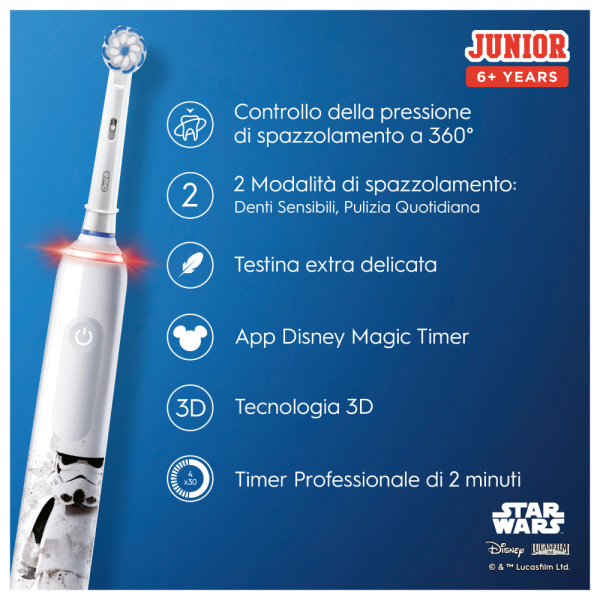 Oral-B Spazzolino Elettrico Pro 3 Junior Star Wars